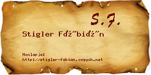 Stigler Fábián névjegykártya
